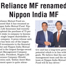 Reliance MF renamed Nippon India MF