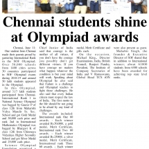 Science Olympiad Awards press release